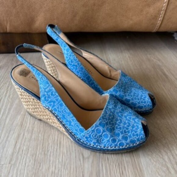 Marc Jacobs Blue Wedges Spellot Espadrille 37.5 - Picture 1 of 7